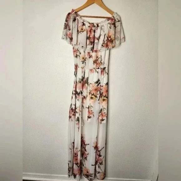 White House Black Market Off-the-Shoulder Floral Maxi Dress size S - Picture 5 of 16